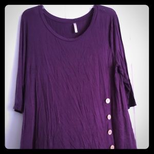Purple Tunic with Button Detail